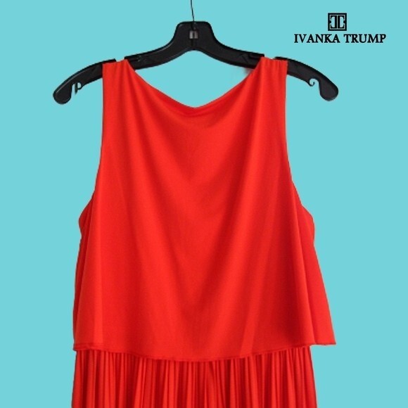 IVANKA TRUMP NEW Bohemian Popover Drawstring Pleated Skirt Dress 10 - Picture 9 of 11